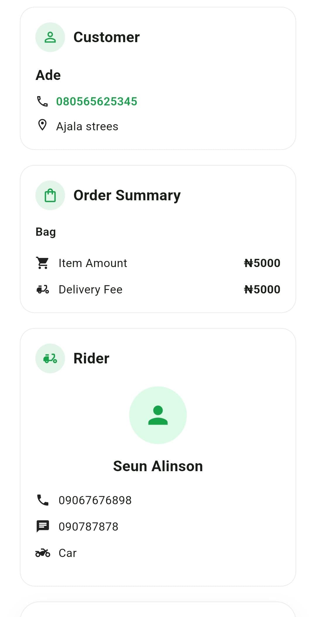 SoloPadi order details